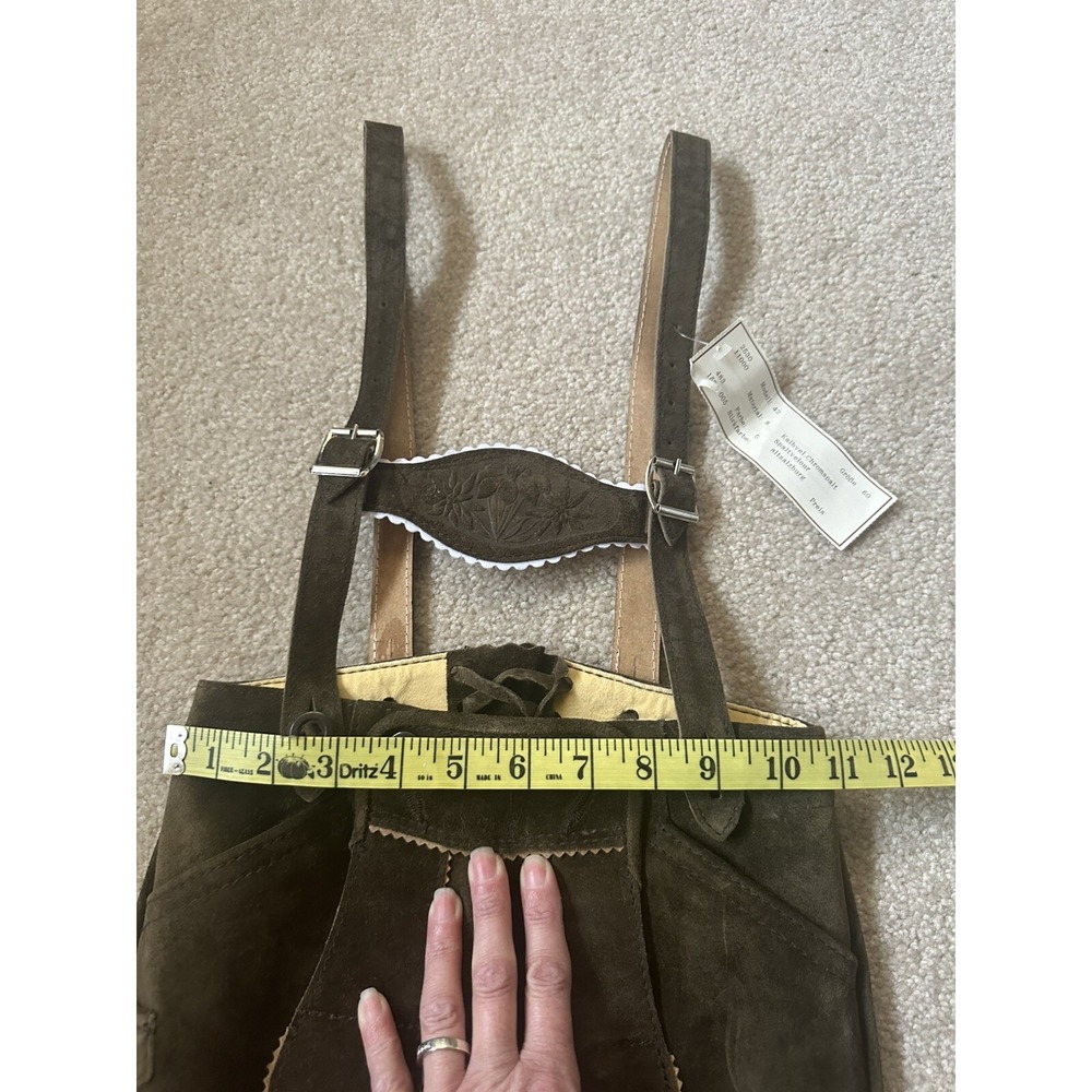 Vintage Lederhosen Leather Germany Octoberfest children's Suspenders Shorts - Picture 4 of 6